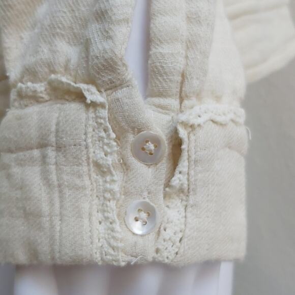 Hopeless Romantic Victoria Trading Co. Cotton Gauze Ruffle Blouse Size Medium - Picture 7 of 12